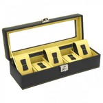 WATCH BOXES Friedrich|23 Ref. 26122-2 presentation box for 5 watches - Chronos Limited Edition - glass top, HQ eco leather